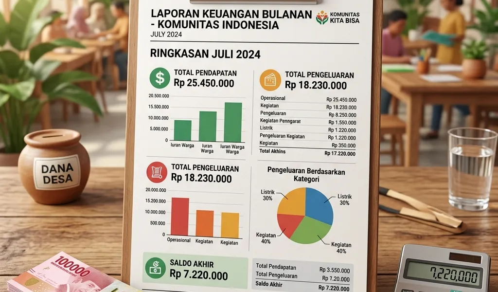 Contoh Laporan Keuangan RT Bulanan yang Rapi & Jelas